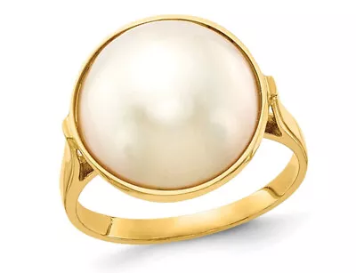 14K Yellow Gold 13-14mm Saltwater Cultured Mabe Pearl Ring • $699