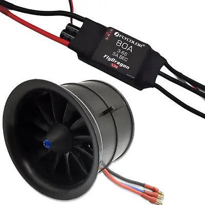 EDF 70Mm 3400KV 4S RC Jet Airplane 12 Blades Ducted Fan With RC Brushless Motor  • $111.99