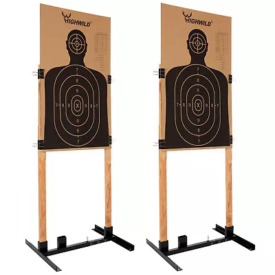 Adjustable Target Stand For Paper Silhouette Shooting Targets H Shape -2 Pack • $49.99