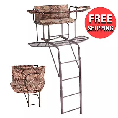 20 Feet Tall 2 Man Tree Stand Hunting Blind Deer Wrap A Round Double Rail Ladder • $326.60