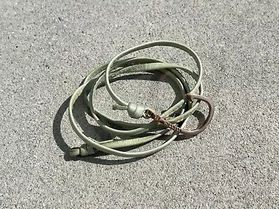 Miansai Gold Fish Hook Mint Green Leather Wrap Bracelet • $49