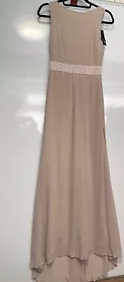 TFNC Halannah Bridesmaid Dress With Bow Back Mink / Dusky Pink Size 10 Bnwt • £39.99