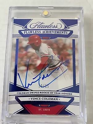 Vince Coleman Auto /15 - 2023 Flawless Achievements • $0.99