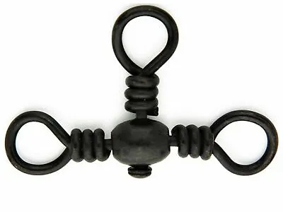 Mustad Black Barrel 3 Three Way Crossline Fishing Swivel - Choose Size BRAND NEW • $6.55