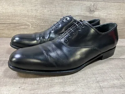 Salvatore Ferragamo Lace Up Dress Shoes Black Leather Mens Size 11 D • $109.65