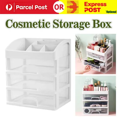 $24.97 • Buy 3 Drawers Storage Box Desk Makeup Case Organiser Container Cosmetic Organisation