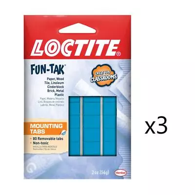 3 Packs Of Loctite Fun-Tak Mounting Tabs 240 Pc. Posters Classrooms Pictures • $12.99