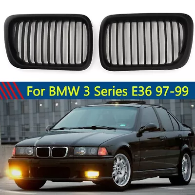 2X Front Kidney Black Grill Fit For BMW E36 3 Series 318i 323i 328i M3 1997-1999 • $25.98