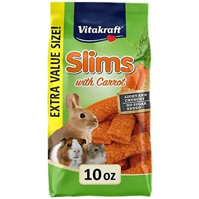 Vitakraft Pet Rabbit Slims With Carrot - Nibble Stick Treat 10 Ounce Pouch • $17.69