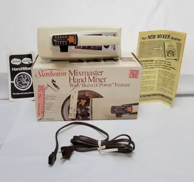 Vintage 1983 Sunbeam Hand Mixer  Burst Of Power  5 Speed - MISSING BEATERS • $36.54