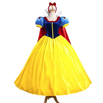 Adult Snow White Dresses Party Cosplay Xmas Party Costume Fancy Dress UK • £9.99