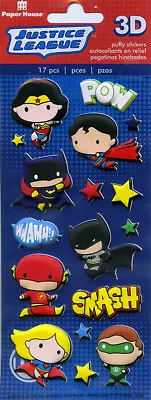 Paper House Super Heros (JUSTICE LEAGUE) 3D Puffy Autocollant Stickers BL-247 • $6.95