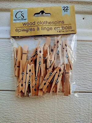 Mini Wood Craft Clothespins 22 PC Crafter's Square  1.87 IN (4.7 CM) • $7.99