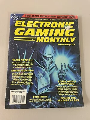 1991 April Electronic Gaming Magazine 16-bit Cyberball Nes Sega Video Games Vg+ • $24.99