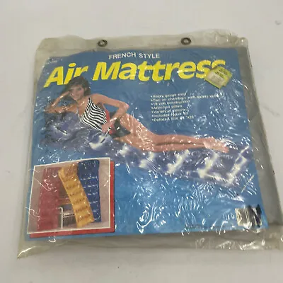 Vtg 80s Aidco AIR MATTRESS French Style POOL FLOAT Raft NOS New Old Stock 78”x28 • $29.99
