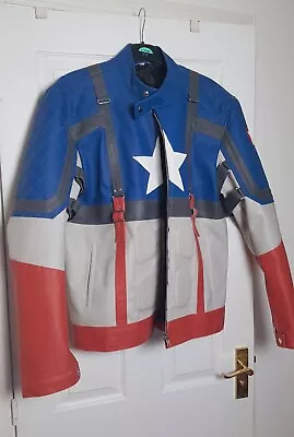 Captain America Movie Stylish Leather Jacket First Avenger Marvel Biker • £80