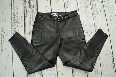 Moschino H&MOSCHINO H&M HM Lederhose Black Hose Leder Leather Pants 34 US 2 US2 • $130