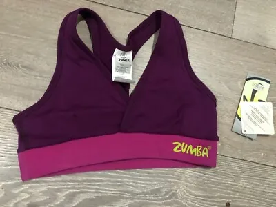 Zumba Purple Bra Top Fitness Gym Training Crop Dance Size XS 6-8 • £7.50