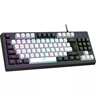 A877 Wired K87  Streamer  Gaming Keyboard Adjustable Backlit P4W3 • $36.49