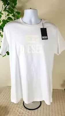 Diesel Diego Tone On Tone T Shirt Logo White XL  - New • $29.99