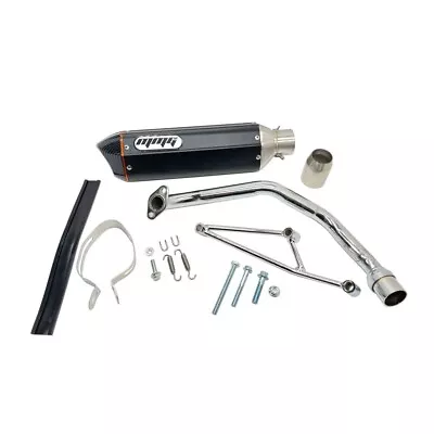 Exhaust System Muffler For GY6 125cc 150cc 4 Stroke Scooters (Black Finish) • $98.90