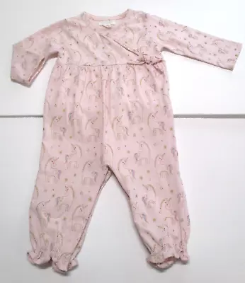 Infant Girls Mud Pie Mudpie Pink Unicorn Kimono Longall Outfit Size 0-3 Months • $11