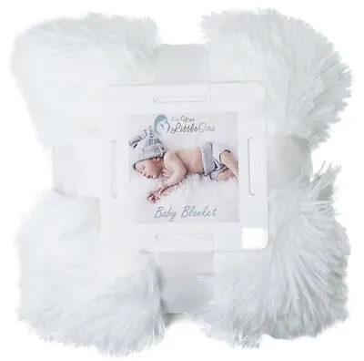 New Super Soft White Pram Cot Baby Fleece Fluffy Fur Warm Winter Blanket Gift • £12.99