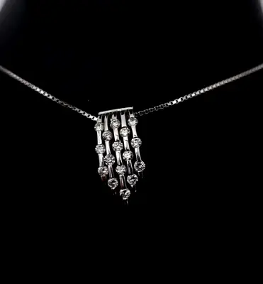 Gabriel & Co. NY 14k White Gold Diamond Pendant & Chain • $400