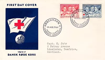 Denmark : Danish Red Cross Fund First Day Cover (1964) • £3