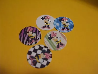 Pre Cut One Inch MINNIE MOUSE  Bottle Cap Images! FREE SHIP • $3.40