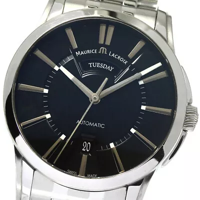 MAURICE LACROIX Pontos PT6158 Day Date Black Dial Automatic Men's Watch_768044 • $660.59