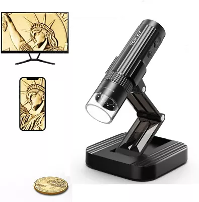 TOMLOV WiFi Coin Microscope Camera Magnifier With Stand For IPhone IPad Used • $19.99