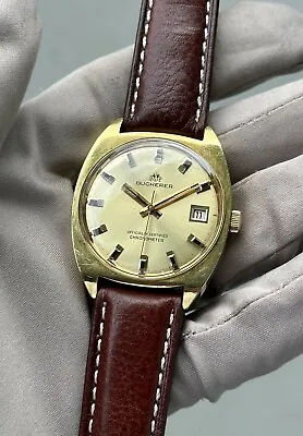 Vintage Bucherer Chronometer Gold-Plated Automatic 33mm Watch • $495