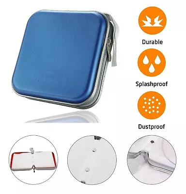 40 CD DVD Carry Case Disc Storage Holder CD Sleeve Wallet Ideal For In Car BLUE • £5.95