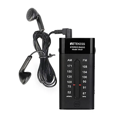 TR107 Pocket FM/AM Radio Mini Receiver Stereo Headphone Walking Sporting Walking • $19.99