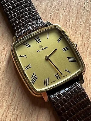 Cyma By Synchron Cal.36 Old Stock Nos Mechanical Vintage Dress Watch Gold Plated • $384.62