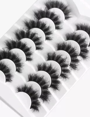 False Eyelashes Fluffy Whispy Lashes Multipack Curly Wispie Thick Curled 7 Pair • £8.99