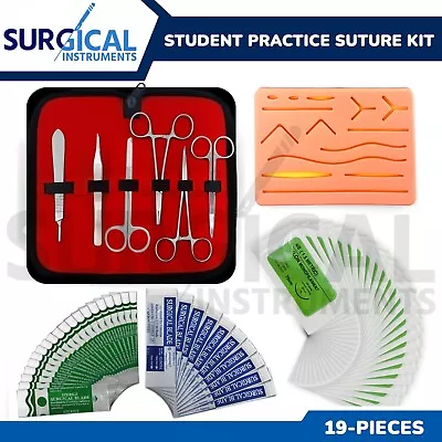 19 Piece Practice Suture Kit Set For Medical And Veterinary Student Training • $20.99
