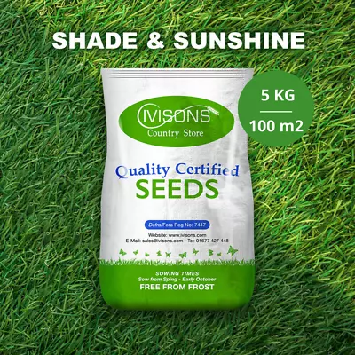 5kg Premium Shady Area Lawn Seed Grass Seed Shaded  Under Trees Ivisons Seeds • £27.95