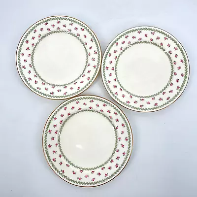 3 Antique Minton 9  H17 S-6 Floral Dinner Plates SET Caldwell & Co. Philadelphia • $65