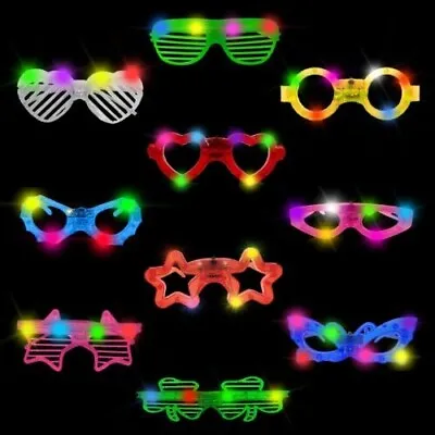 £13.99 • Buy 12 Pcs LIGHT UP, SHINE IN DARK GLASSES, GLOWING, PARTY, CLUB & OVAL STAR GLASSES