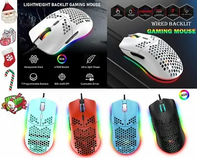 $22.99 • Buy Gaming Mouse Wired RGB Backlit 6400 DPI Ergonomic For PC PS4 Laptop Xbox One Mac