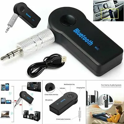 £3.60 • Buy Bluetooth Wireless 3.5mm AUX Audio Stereo Music Car Receiver Adapter With Mic UK