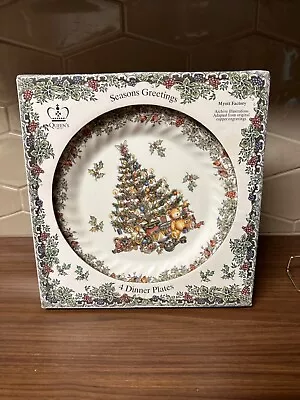 Queen's Dinner Plates: Set Of 4: Seasons Greetings Pattern: Myott Factory • $39.95