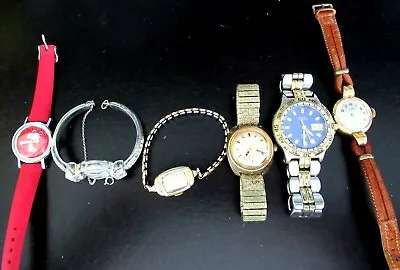 Great Lot Of Vintage Watches FOSSIL TIMEX SOC Berne Elgin & 1958 Snoopy! • $149.99