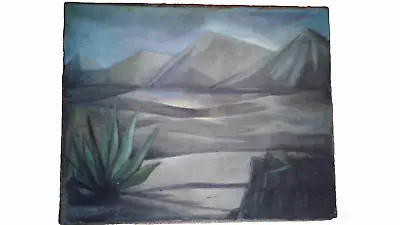 Great Mid Century Modern Ed Price 1957 Southwest Modernist Landscape Painting • $150