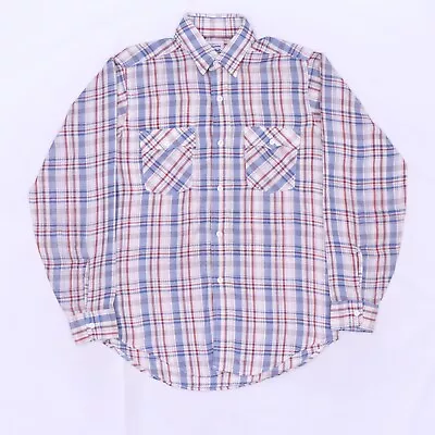 C5494 VTG Levi's Men's White Label Flannel Plaid Button Up Shirt Size M • $19.99