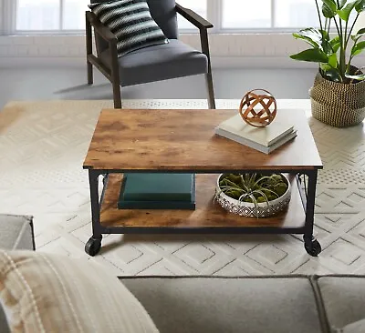 $201.20 • Buy Coffee Table With Storage For Living Room Rustic Rectangular Cocktail Table