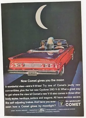 Mercury Comet Jaunty New Convertible Great Way To Get A View 1963 Vintage Ad  • $8.50