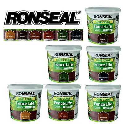 Ronseal One Coat Fence Life Garden Shed & Fence Paint Quick Dry Wood Stain 5L • £12.99